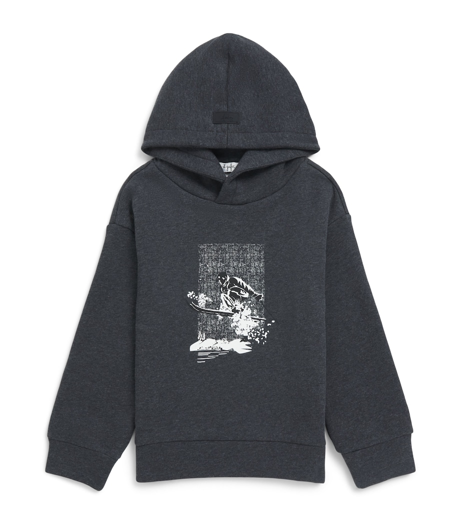 Il Gufo Ski Graphic Hoodie (2-14 Years) Carbon Grey Image 1
