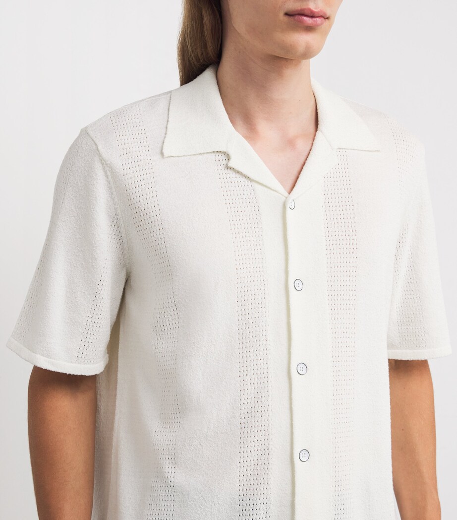 Knitted Camp-Collar Polo Shirt CHALK Image 6