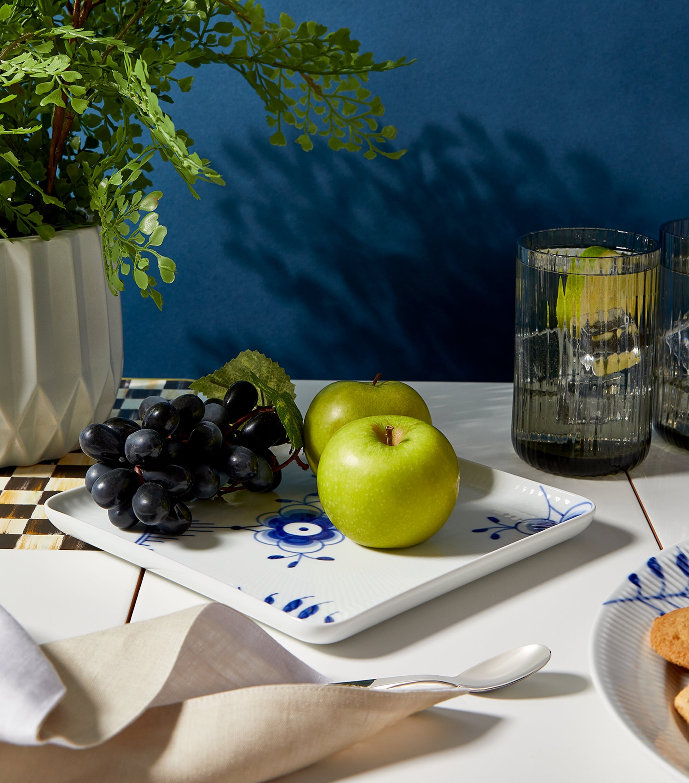 Blue Fluted Mega Square Plate (20cm) BLUE Image 3