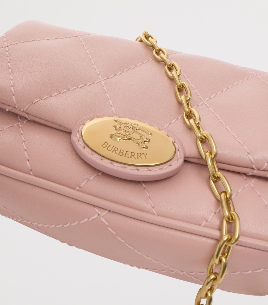 Leather Quilted EKD Clutch Bag ROSE Image 6
