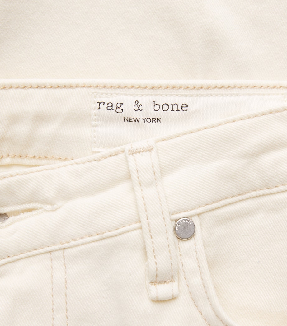Rag & Bone Womens Ruby Flared Jeans Ecru Image 6