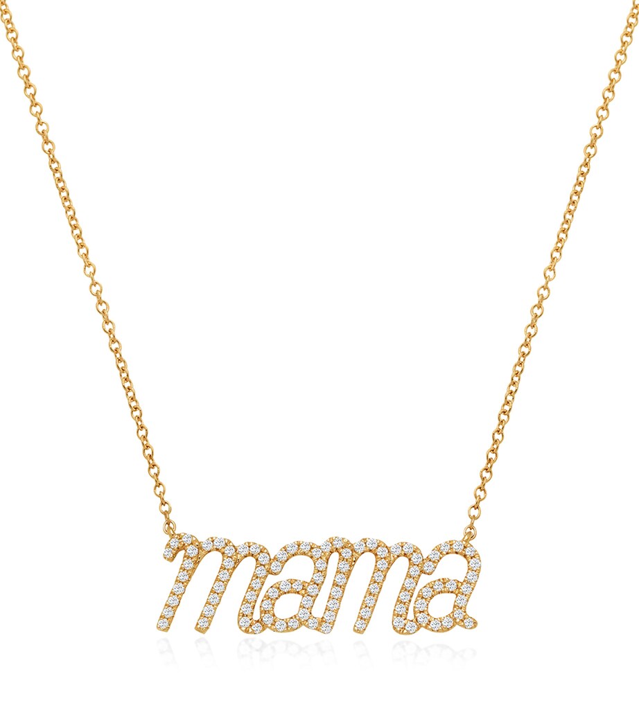 Yellow Gold And Diamond Mama Necklace YELLOW Image 1