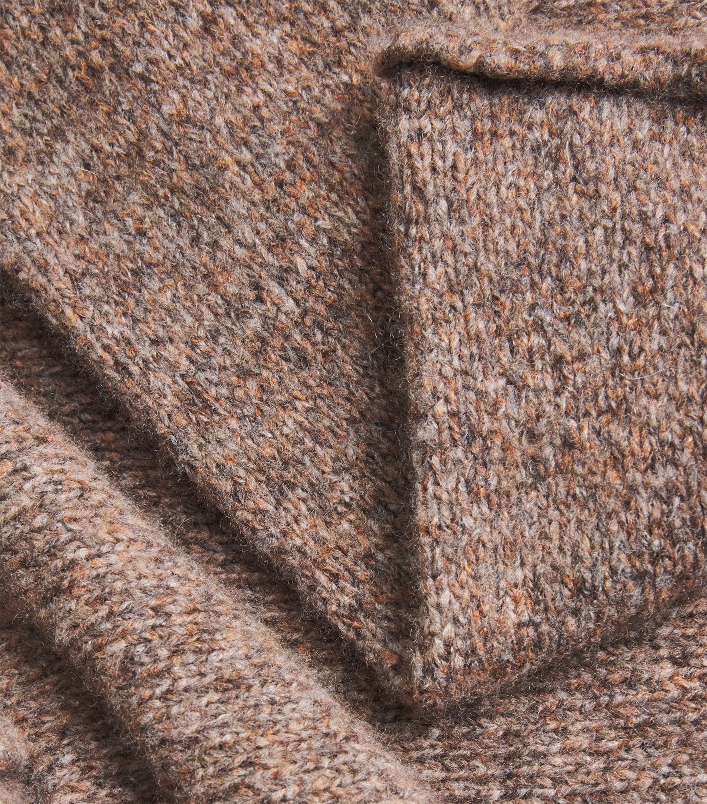 Johnstons Of Elgin Mens Cashmere-Silk Sweater Molasses Mix Image 5