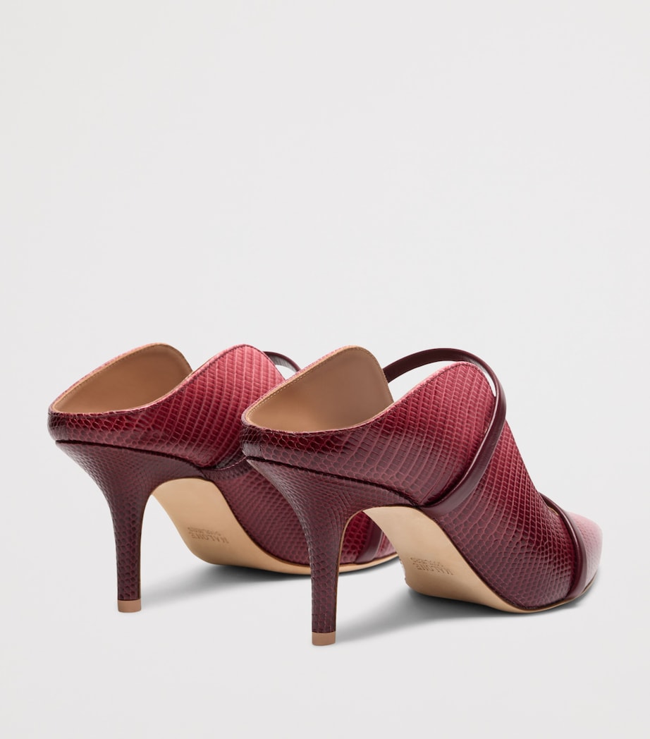 Malone Souliers Embossed Leather Maureen Heeled Mules 70 Rosewood Image 4