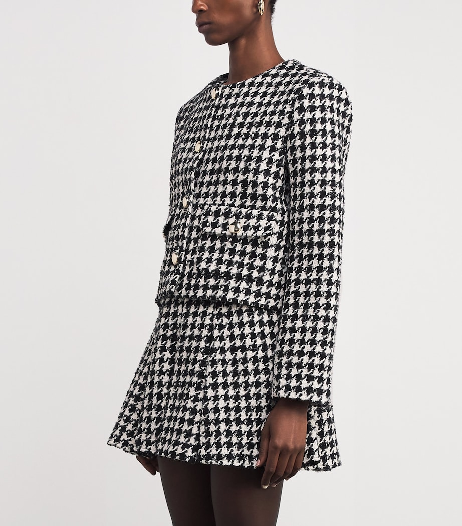 Tweed Houndstooth Jacket WHITE / BLACK Image 3