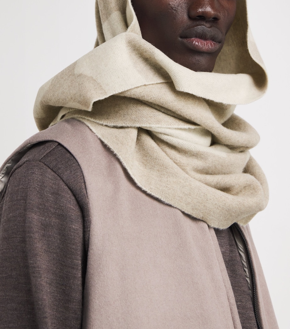 Wool Logo Scarf 812-MOON ROCK Image 3