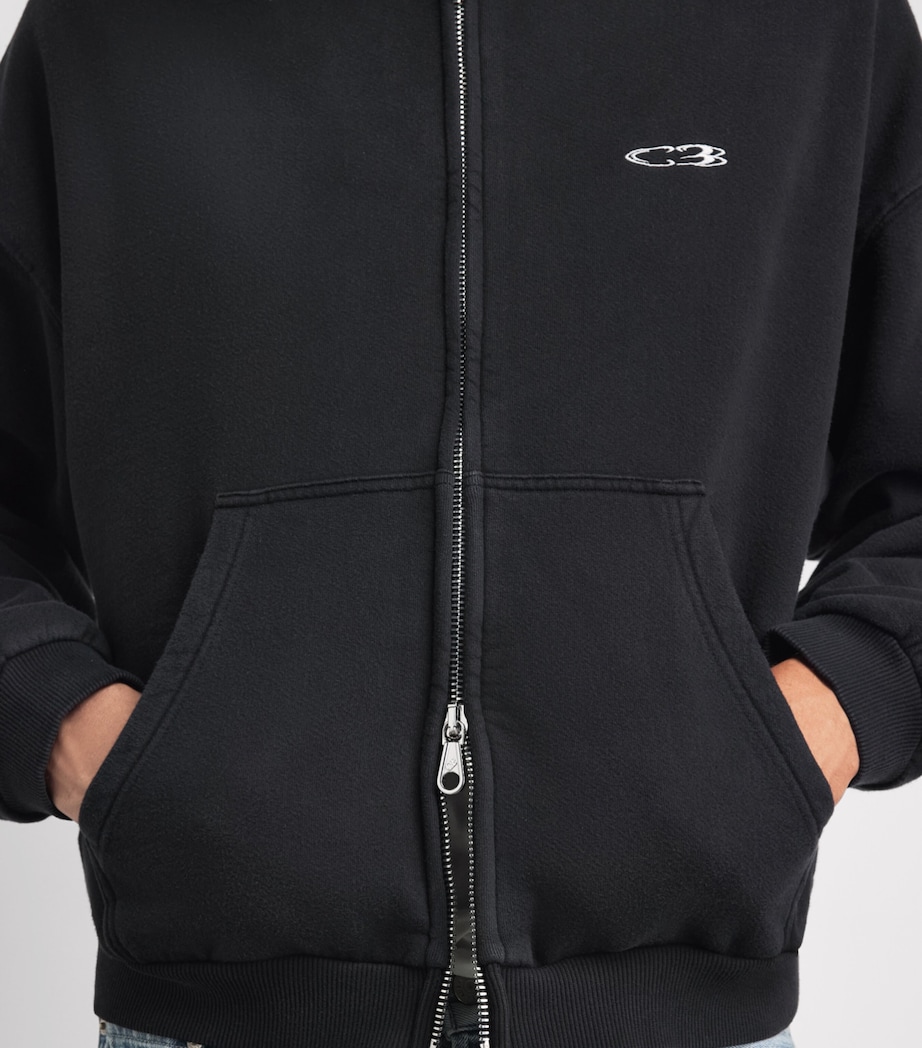 Cole Buxton Mens Cotton Distressed Surf Hoodie Vintage Black Image 3