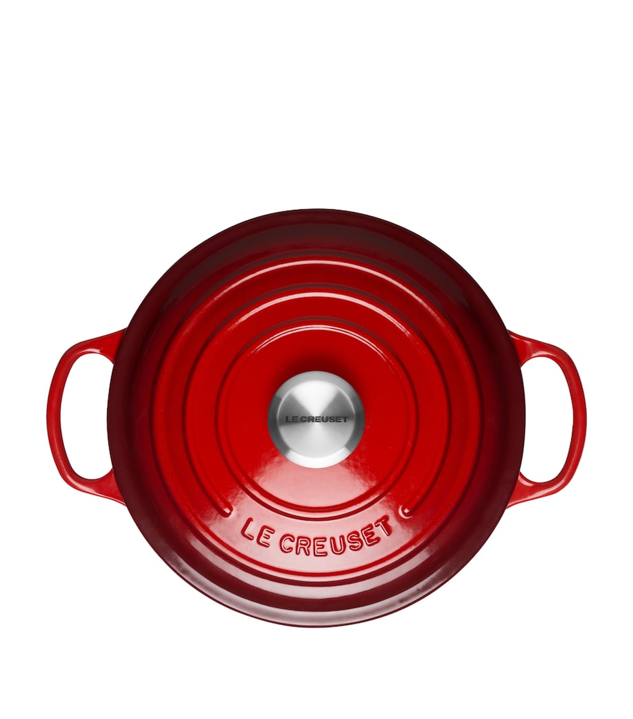 Cast Iron Round Casserole Dish (20cm) CERISE Image 2