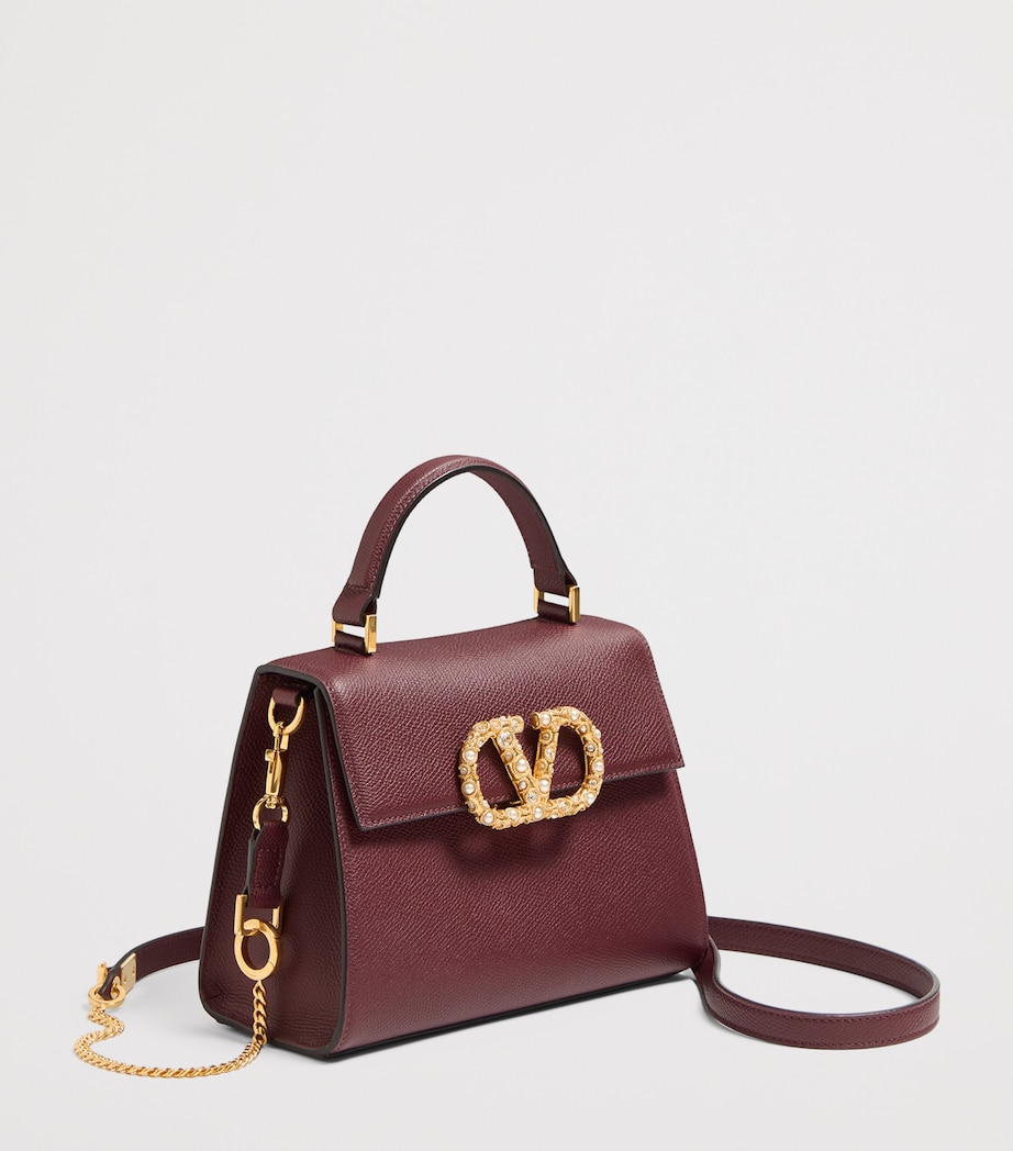 Small Calf Leather Embellished VSLING Top-Handle Bag DYE Image 5