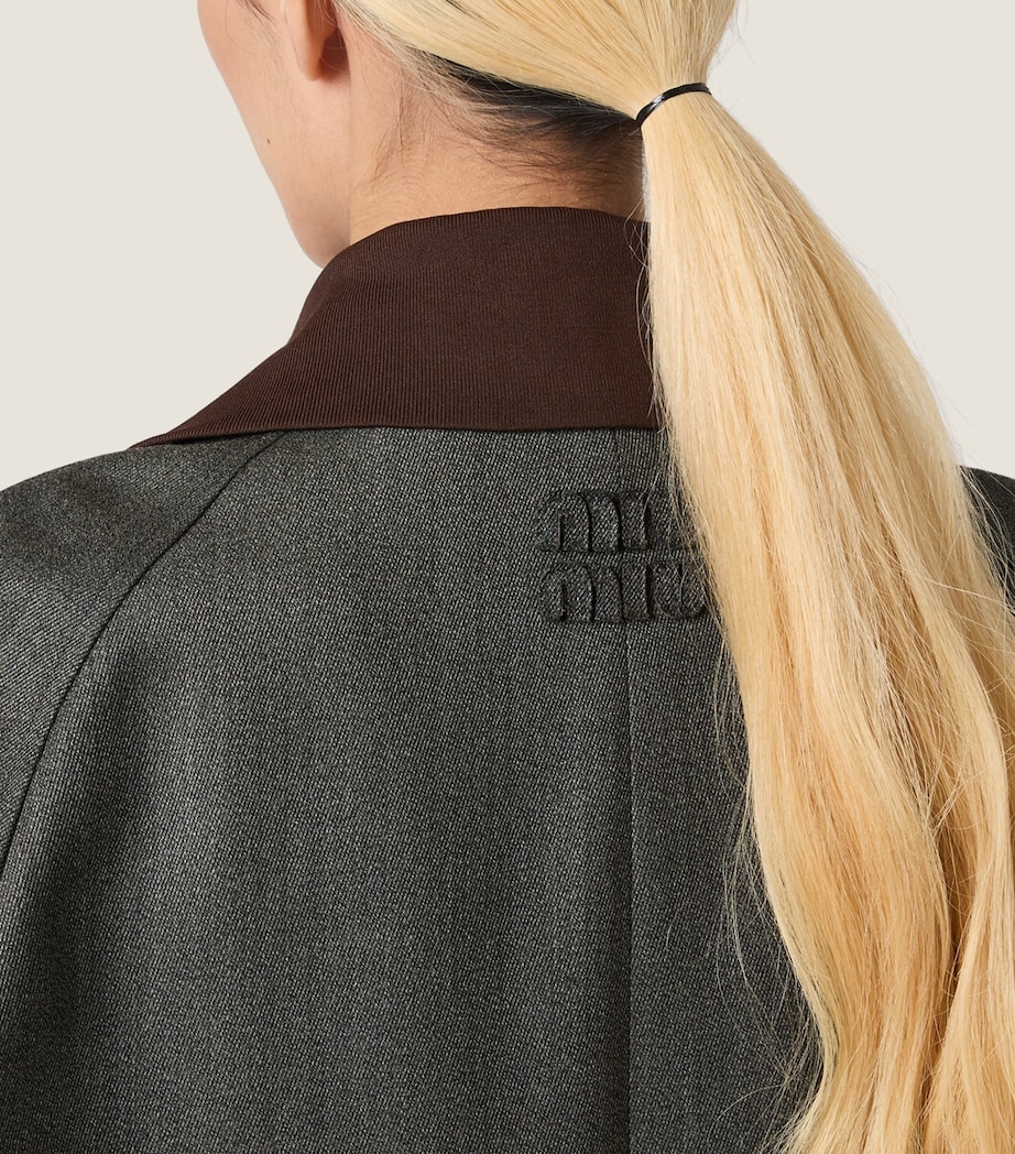 Miu Miu Womens Wool Contrast-Collar Coat Image 5
