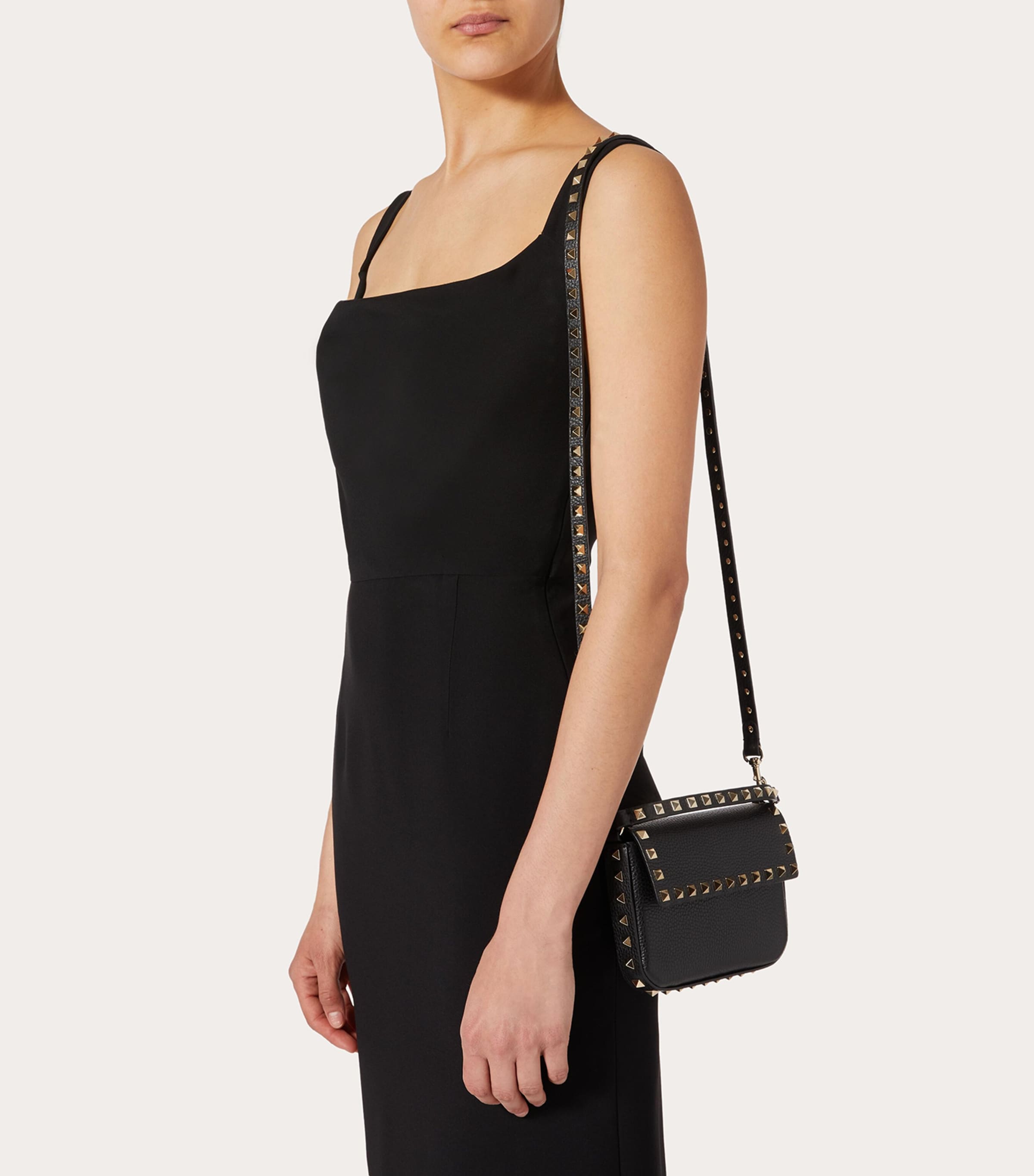 Leather Rockstud Cross-Body Pouch 0NO Image 5