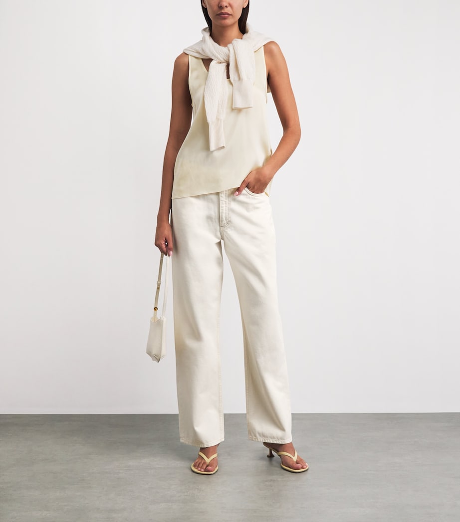 Rag & Bone Womens Shea Straight Jeans Ecru Image 2
