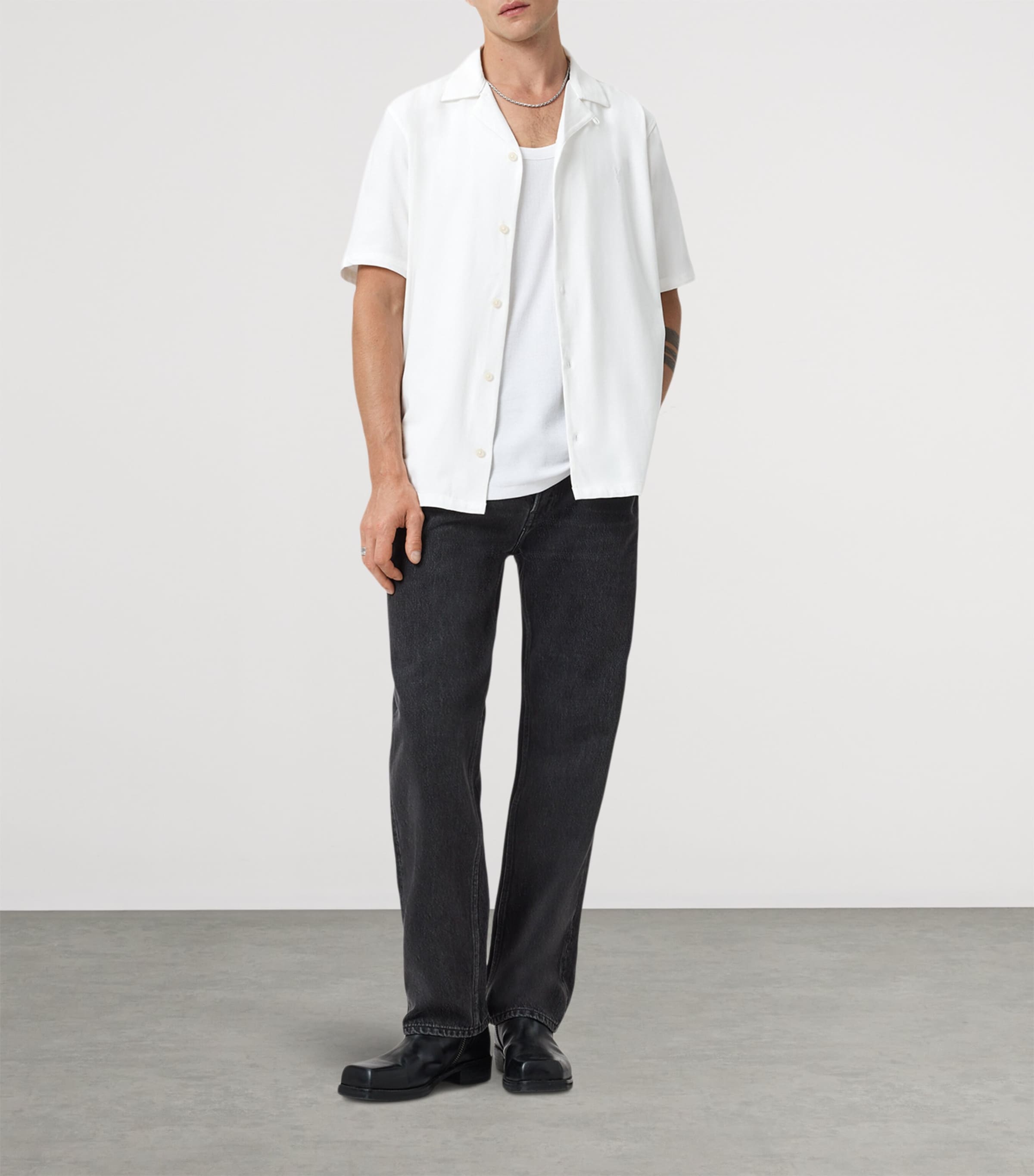 Cotton Hudson Shirt CLIFF WHITE Image 3