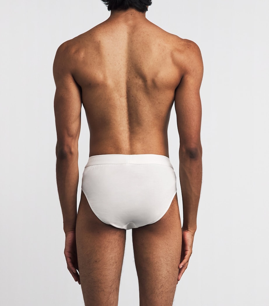 Sunspel Mens Stretch-Cotton Briefs Whaa White Image 3