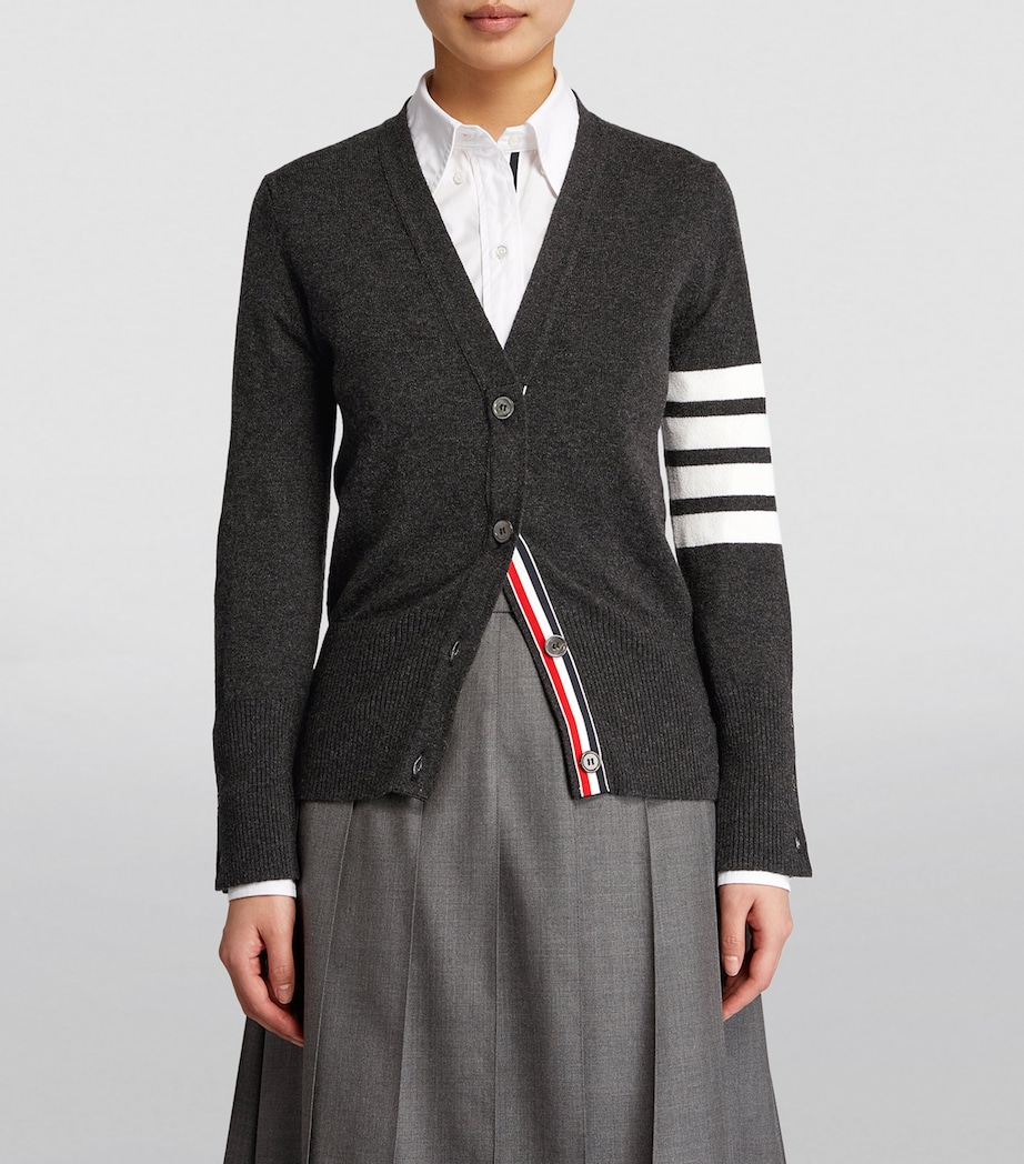 Cashmere 4-Bar Cardigan DARK GREY Image 3