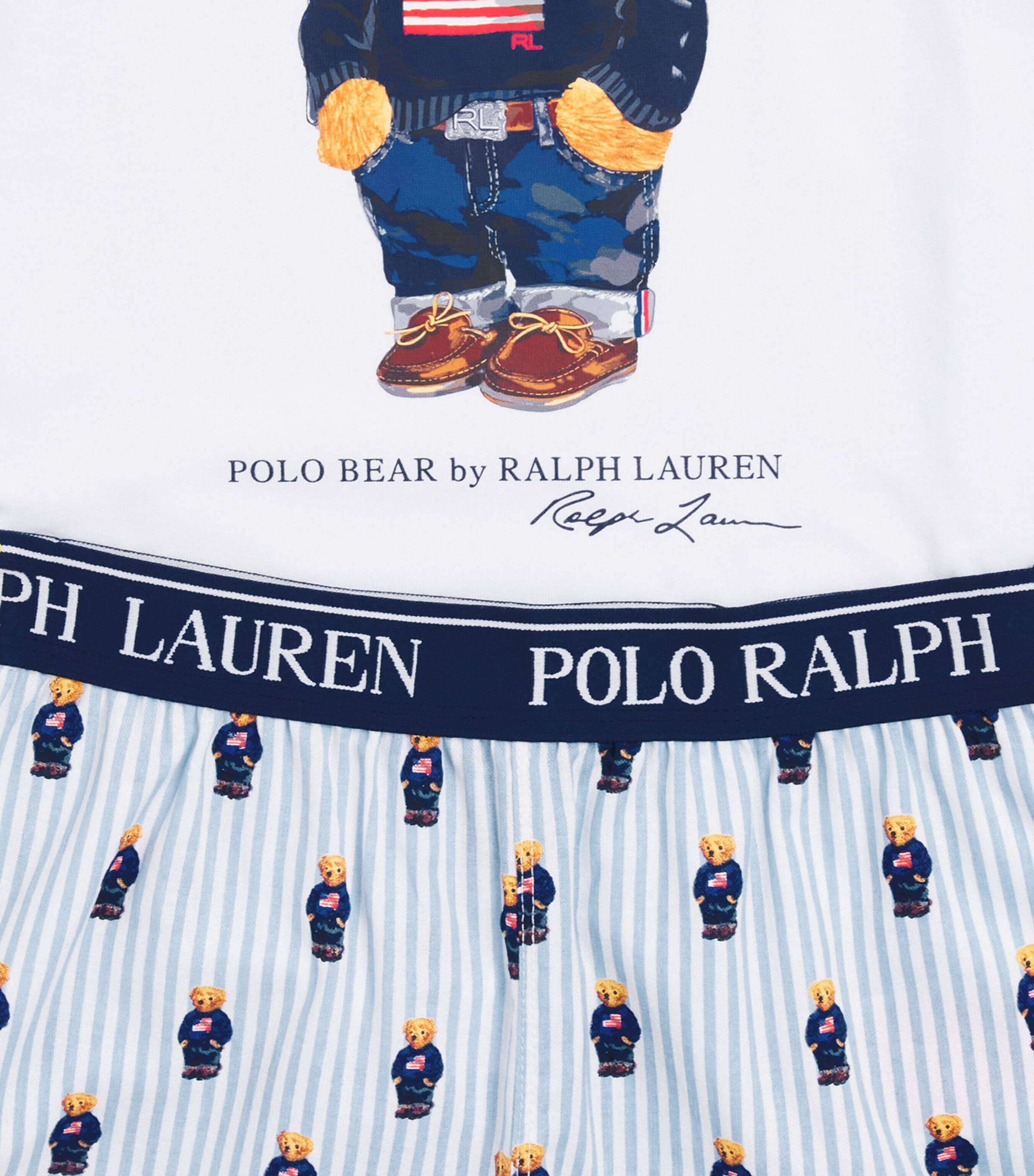 Ralph Lauren Kids Polo Bear Pyjama Set (7 Years) Blue Image 2