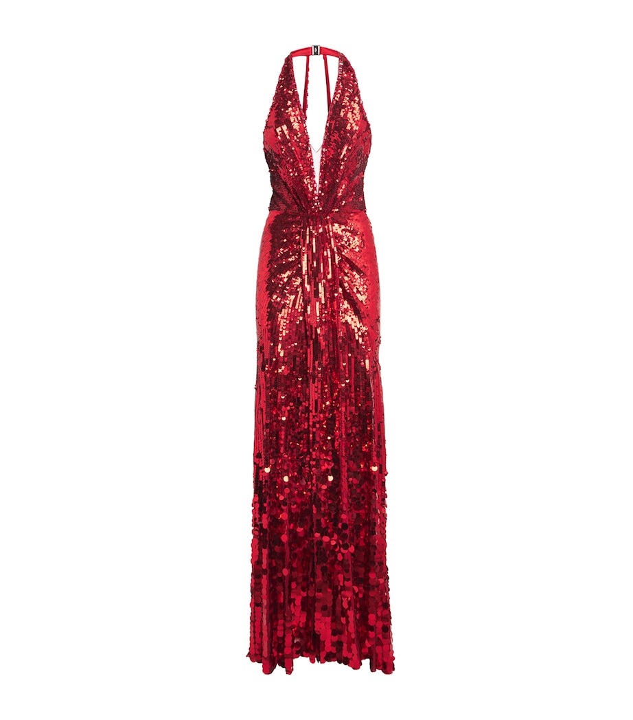 Sequin Gathered Mars Gown CHILLY RED Image 1