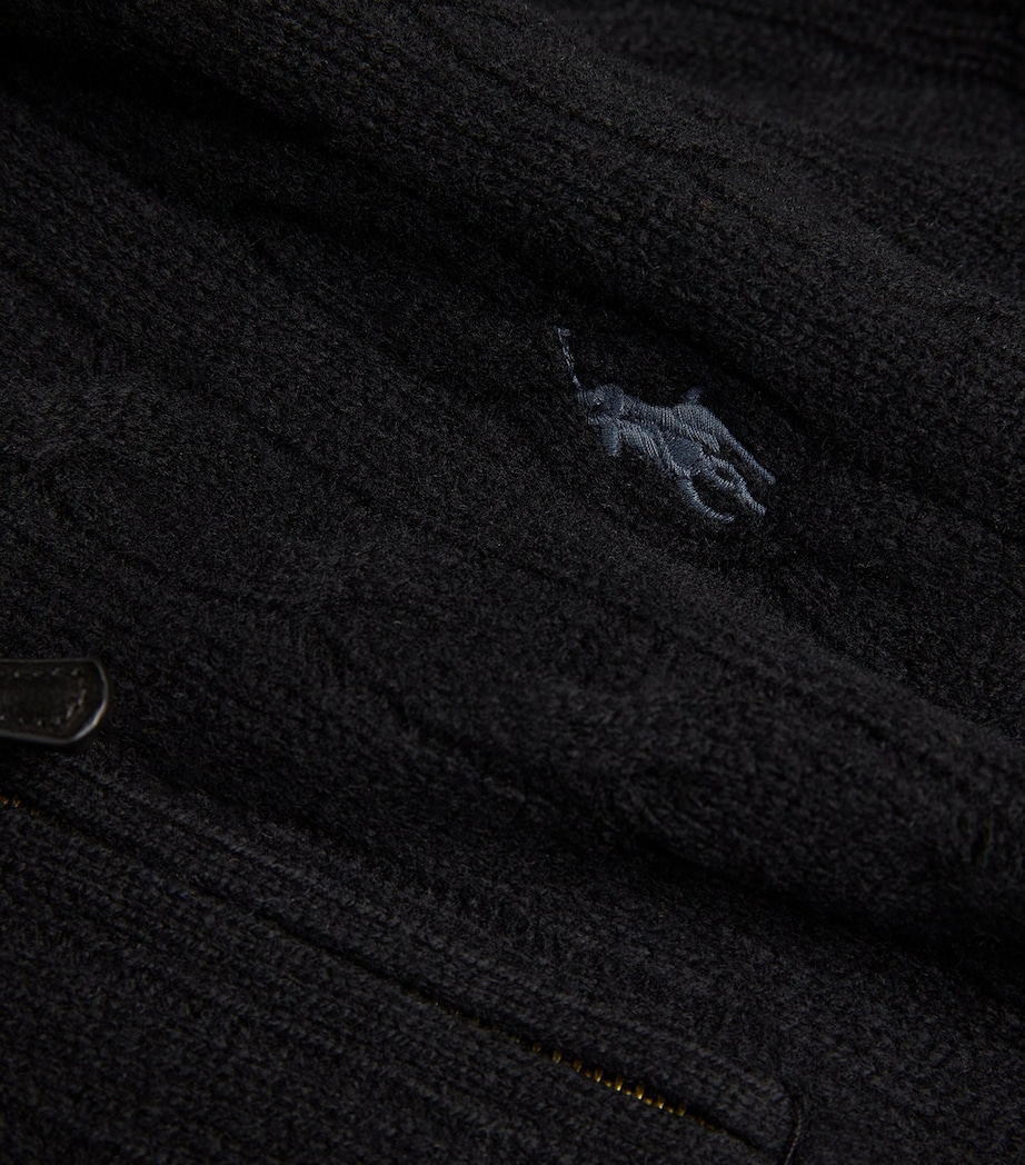 Wool-Cashmere Quarter-Zip Sweater BLACK Image 5