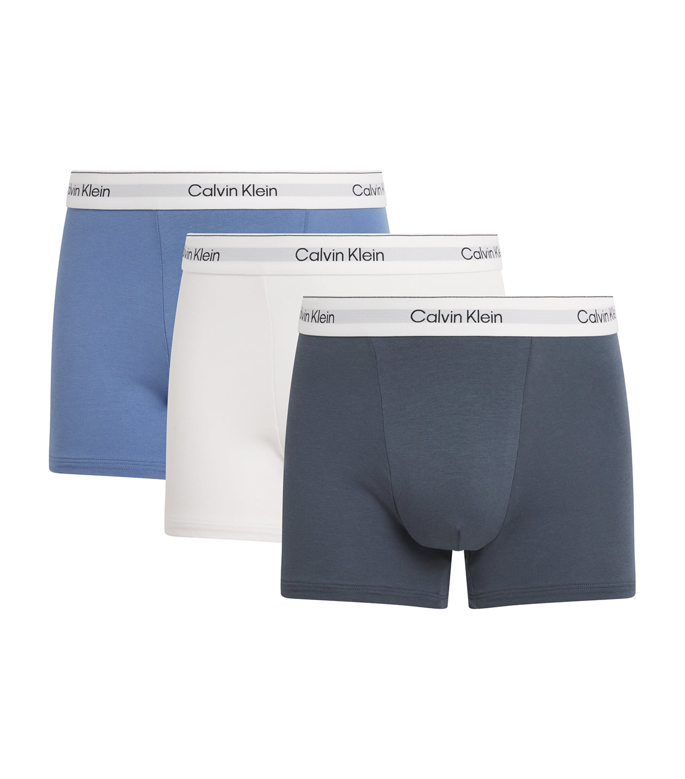 Calvin Klein Mens Cotton Stretch Relaxed Icon Trunks (Pack of 3) Multi Image 1