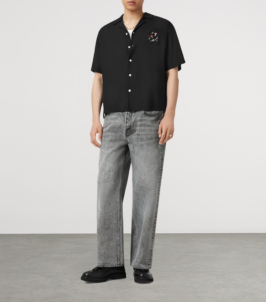 Embroidered Fungi Shirt JET BLACK Image 5