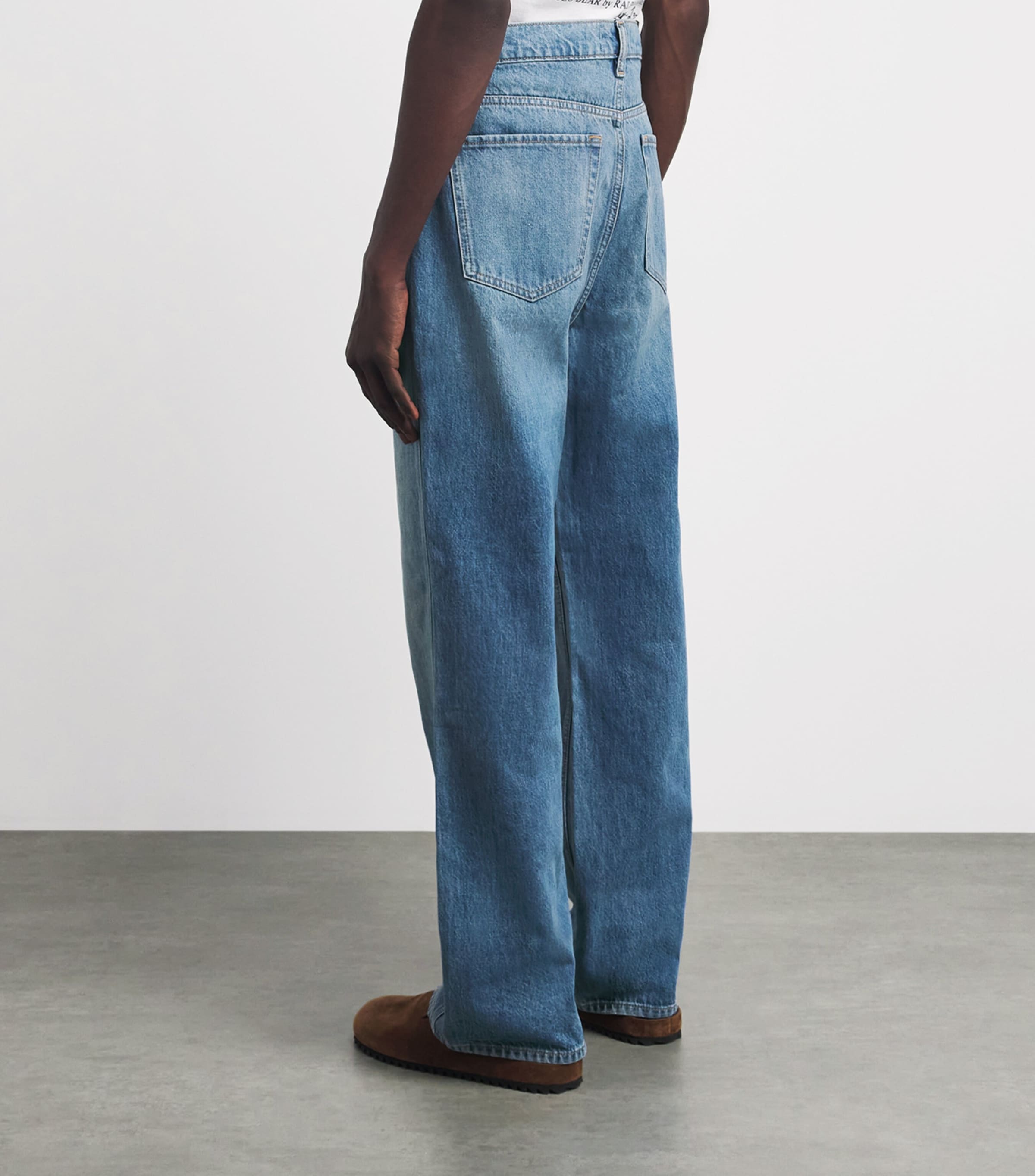 7 For All Mankind Mens Wide-Leg Jeans Mid Blue Image 5