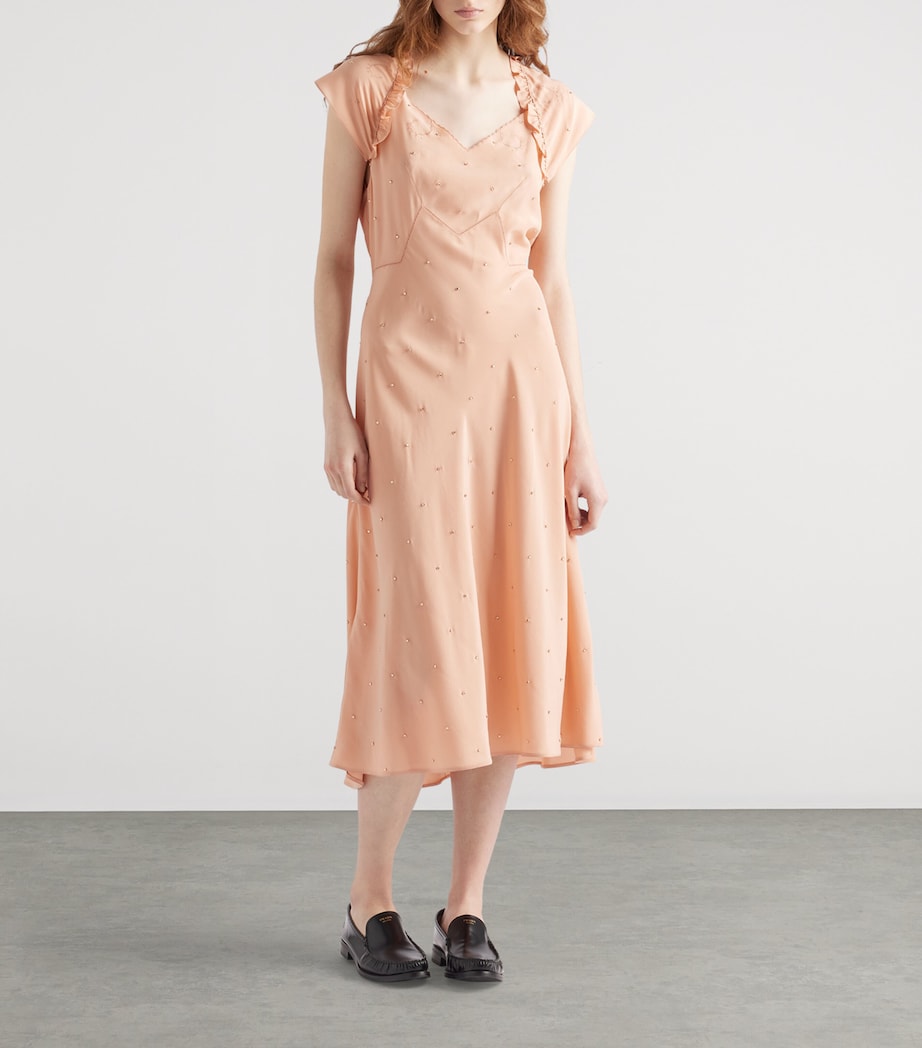 Silk Embellished Midi Dress F0075 Image 2