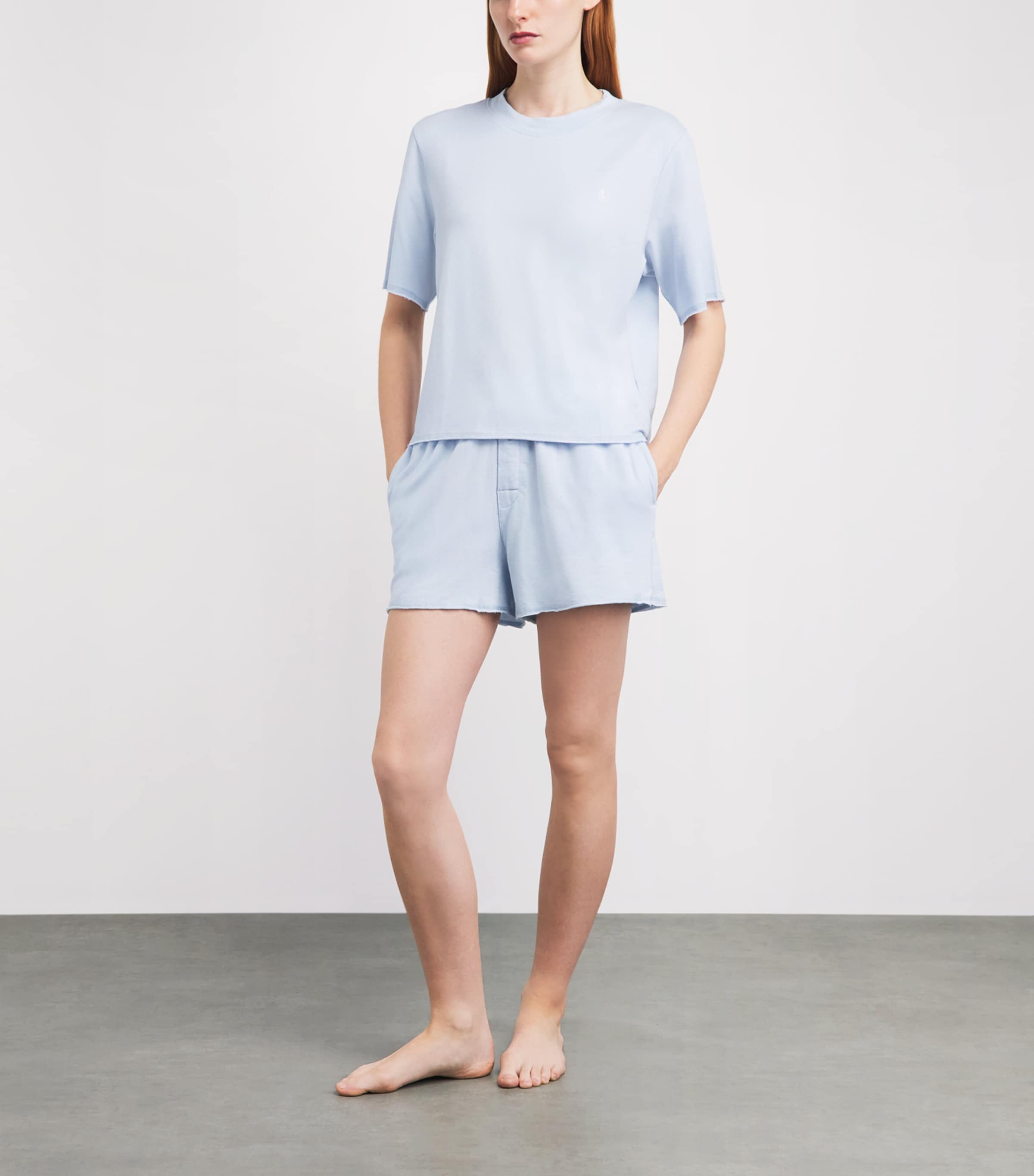 Polo Ralph Lauren Womens Terry Short Pyjama Set Xenon Blue Image 2
