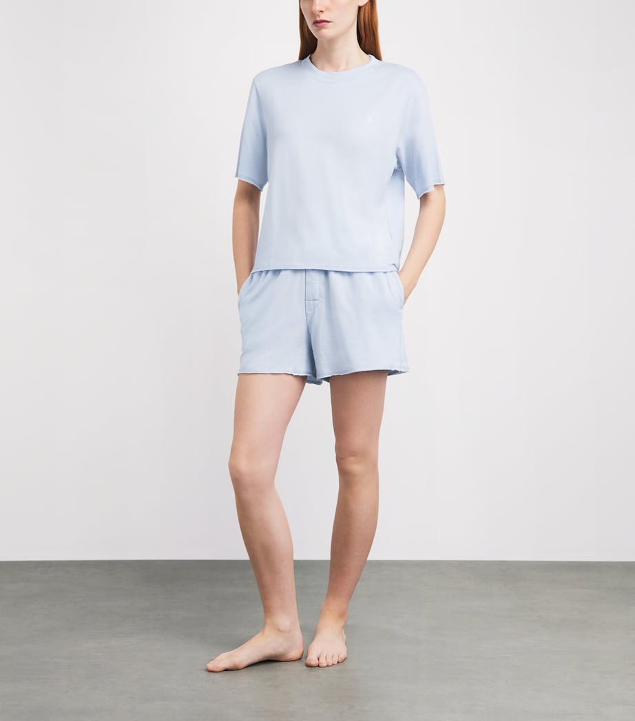 Polo Ralph Lauren Womens Terry Short Pyjama Set Xenon Blue Image 2