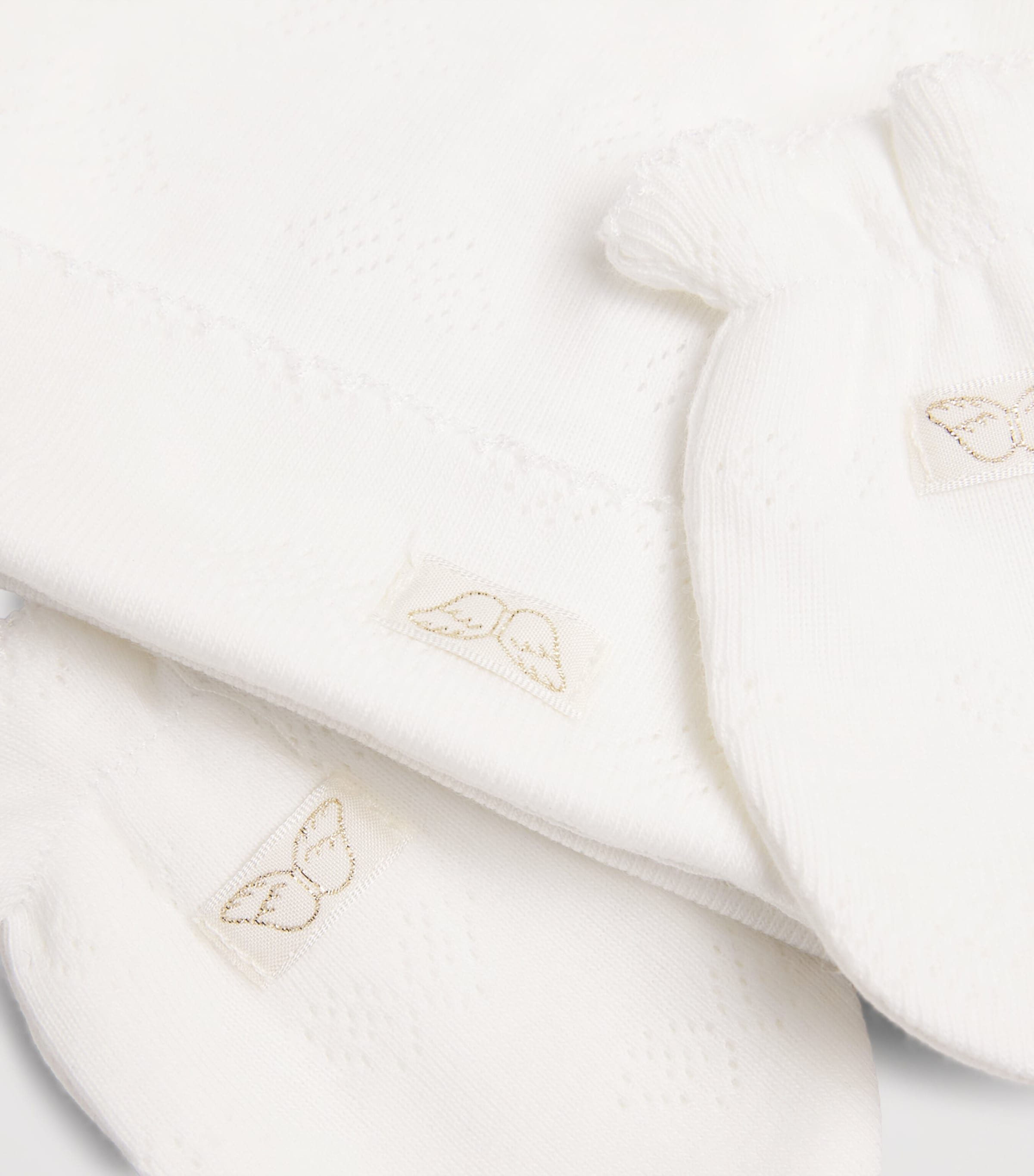 Pointelle Cotton Hat and Mitten Gift Set WHITE Image 2