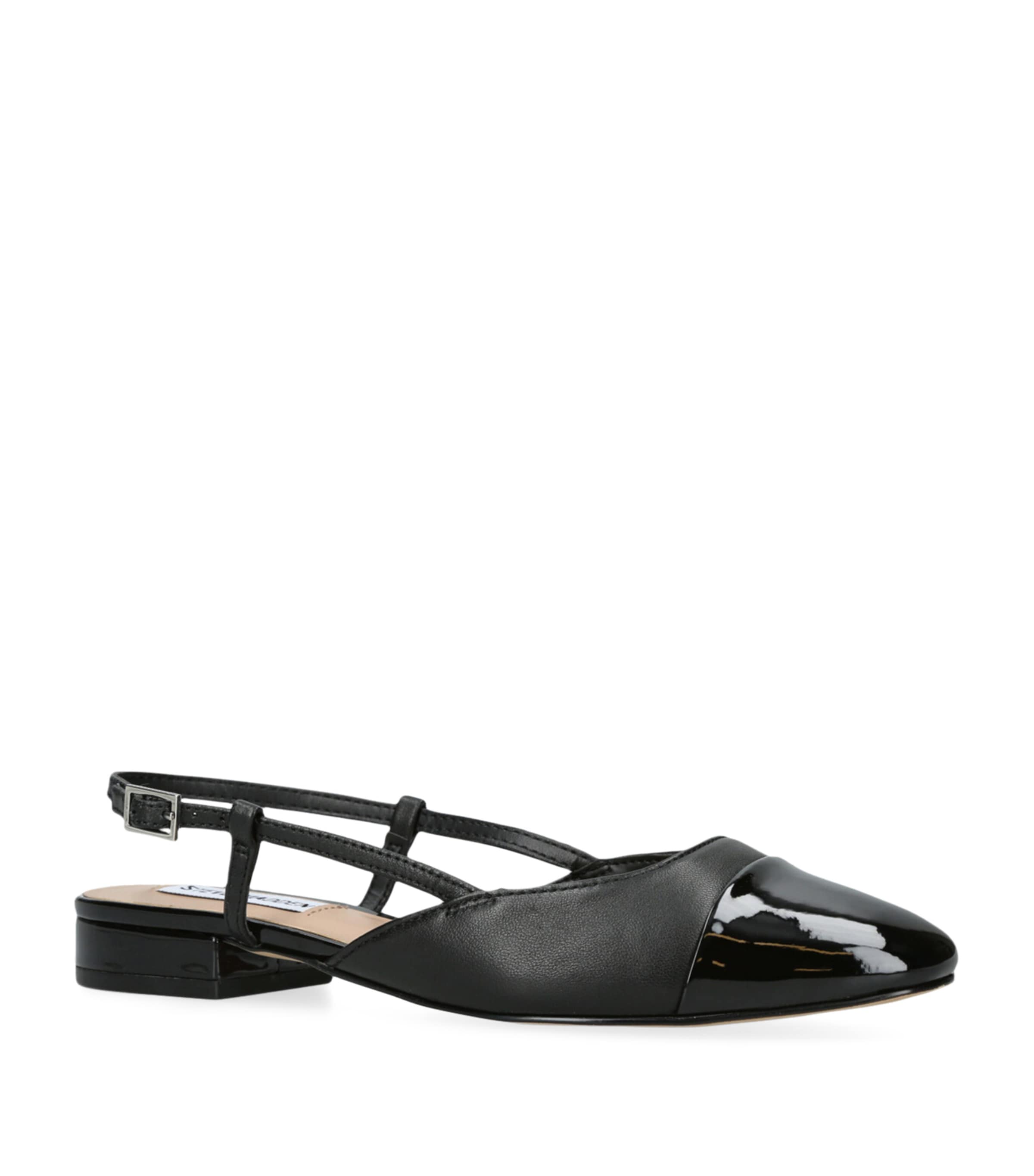 Leather Belinda Slingback Flats BLACK Image 3