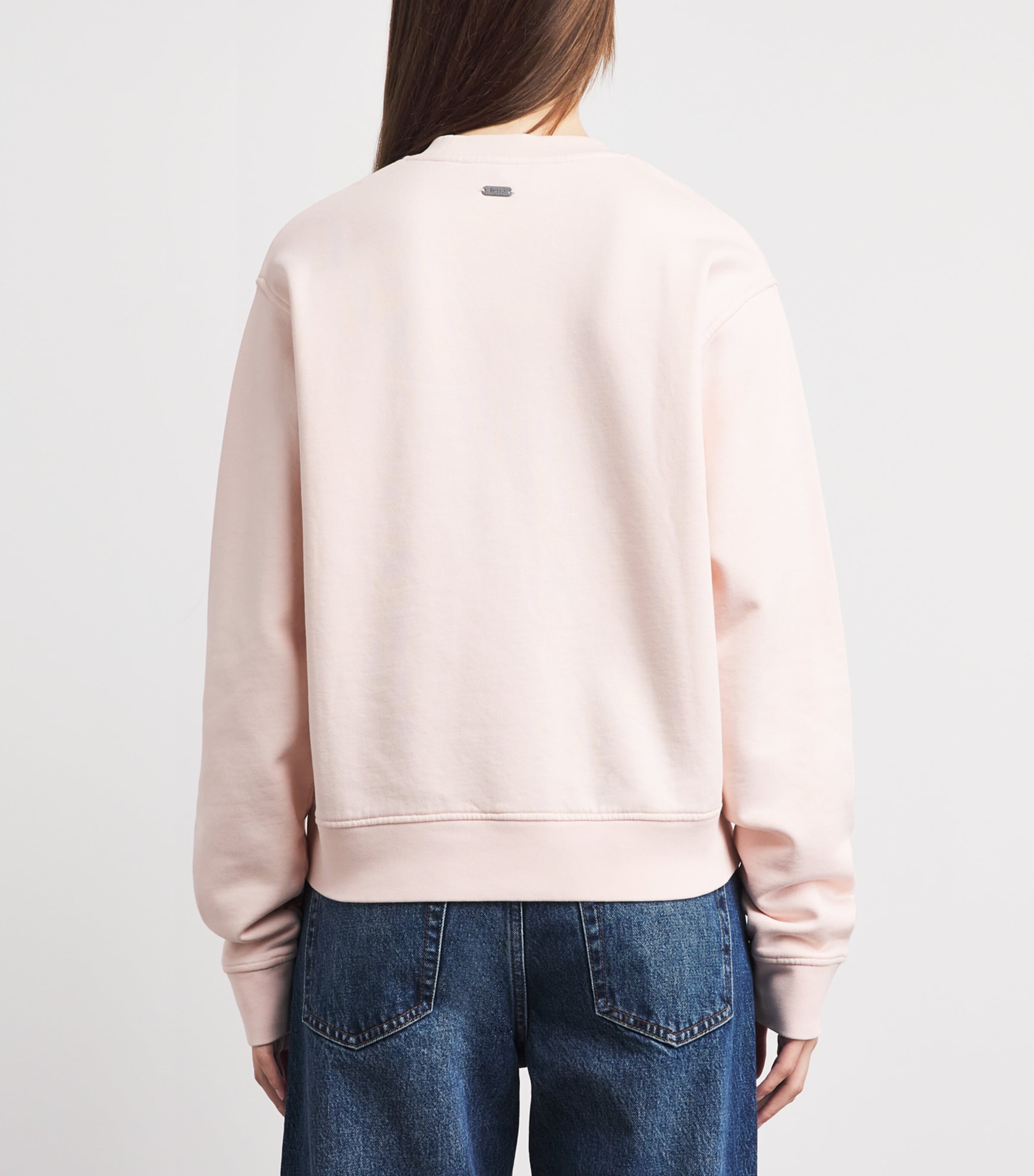 Barbour Womens Cotton Crew-Neck Sweatshirt Pink Image 5