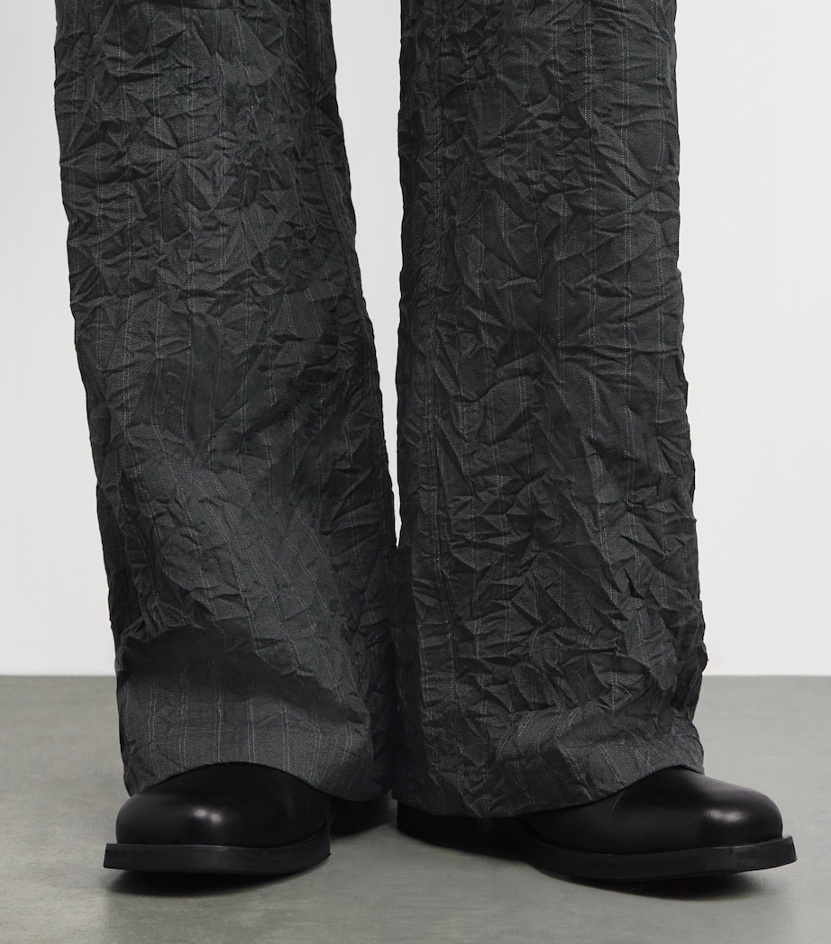 Crinkle-Effect Franco Trousers CHARCOAL STRIPE Image 6
