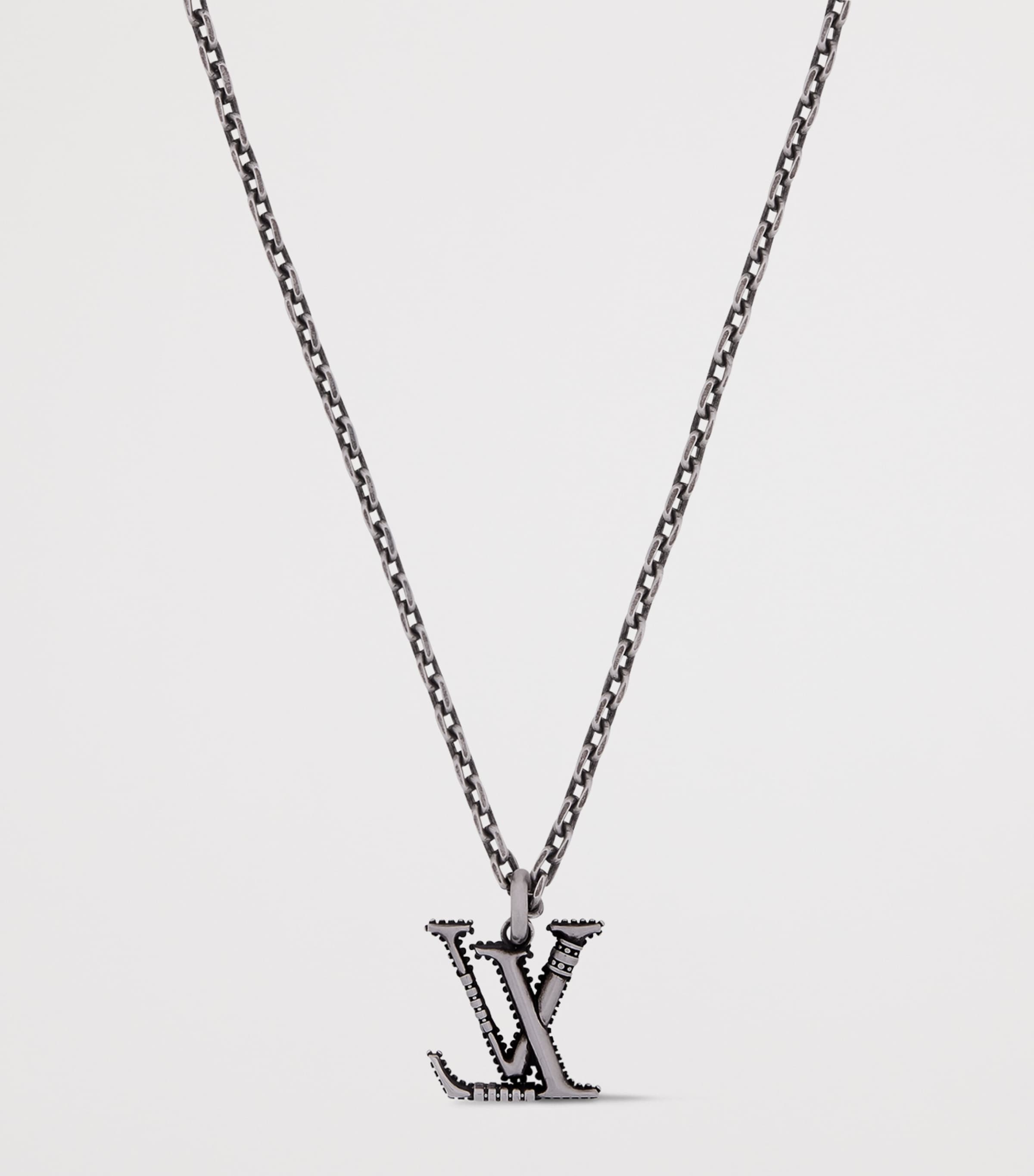 LOUIS VUITTON Sterling Silver LV Whisper Necklace Silver Image 4