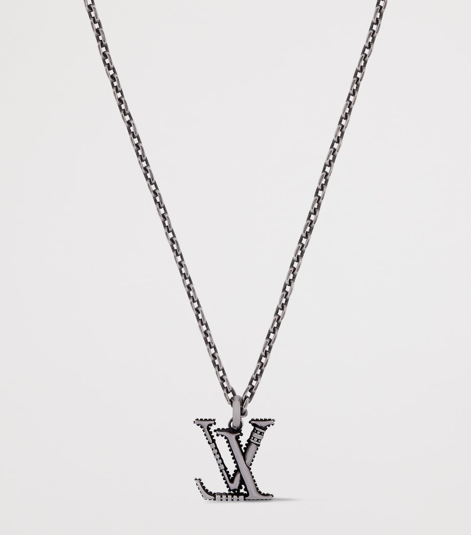 LOUIS VUITTON Sterling Silver LV Whisper Necklace Silver Image 4