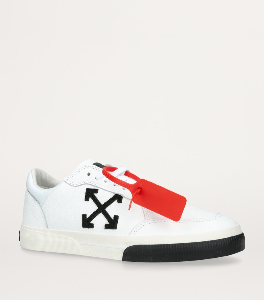Leather New Low Vulcanized Sneakers WHITE/BLK Image 2