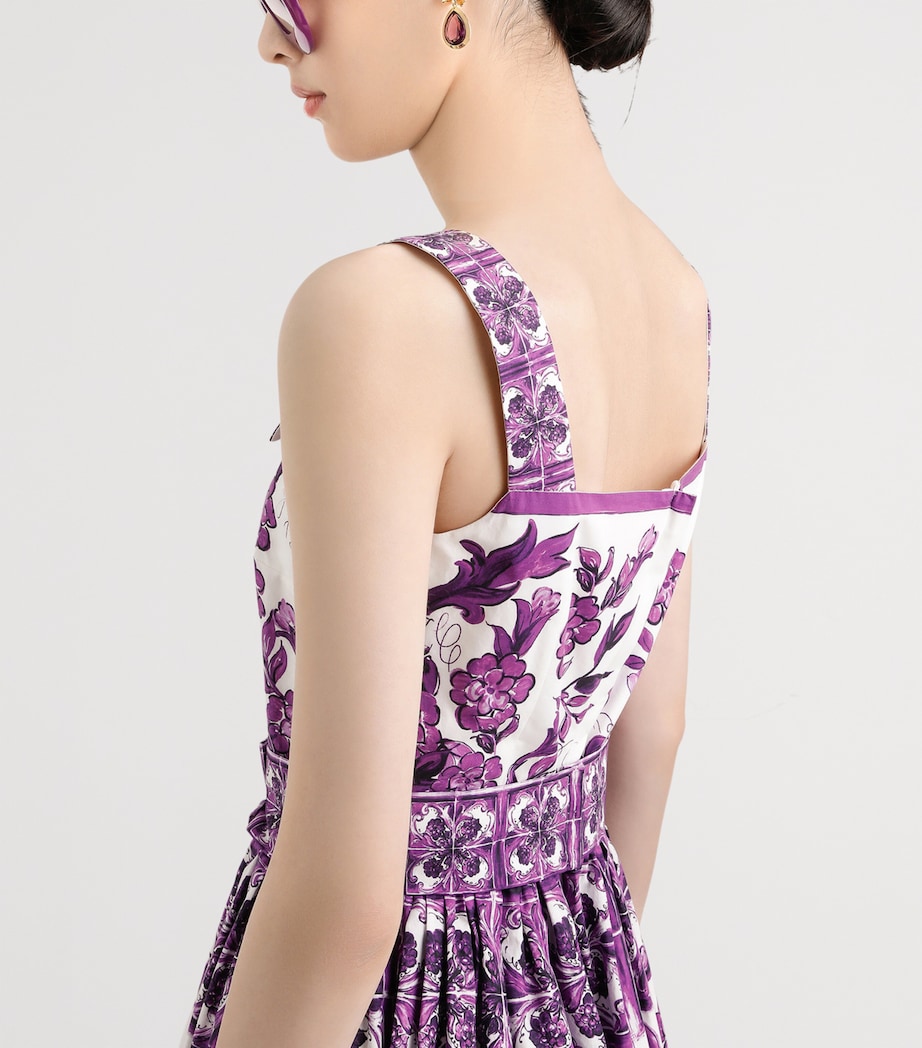 Cotton Majolica Print Mini Dress IP3TN-MIX MAIOLICA V Image 5