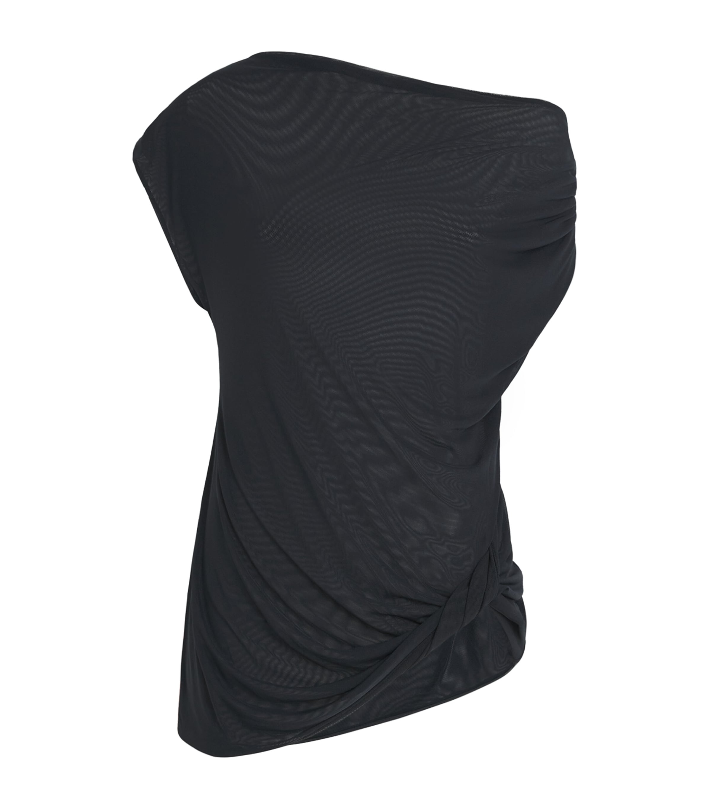 Camilla And Marc Asymmetric Draped Ando Top In Black