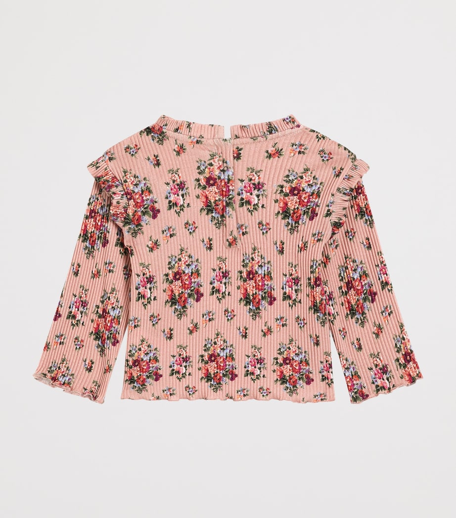 Dolce&Gabbana Kids Ribbed Floral Print T-Shirt (3-30 Months) Mazzolini Fiori Image 2