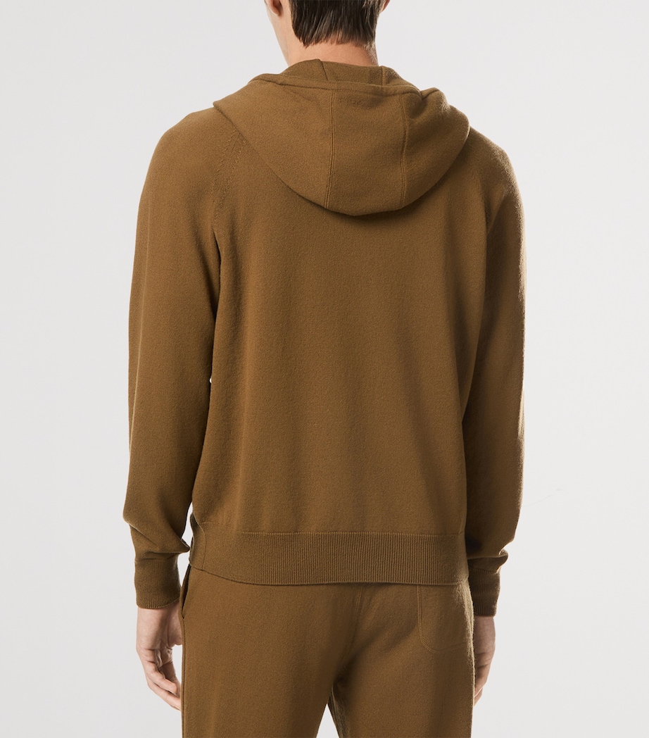 Cashmere-Wool Leather-Trim Hoodie EBN Image 3