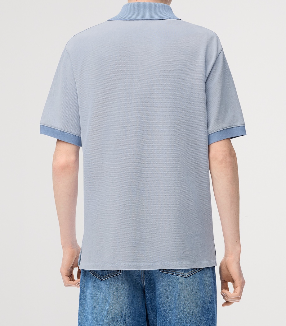 Cotton Anagram Polo Shirt LIGHT BLUE Image 4