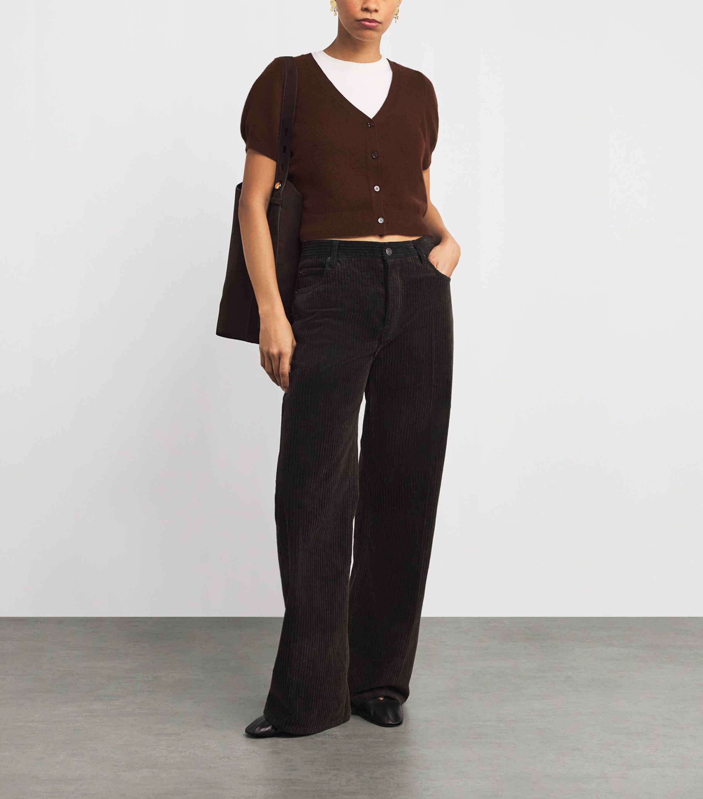 Cashmere Arella Cardigan DARK UMBER Image 2