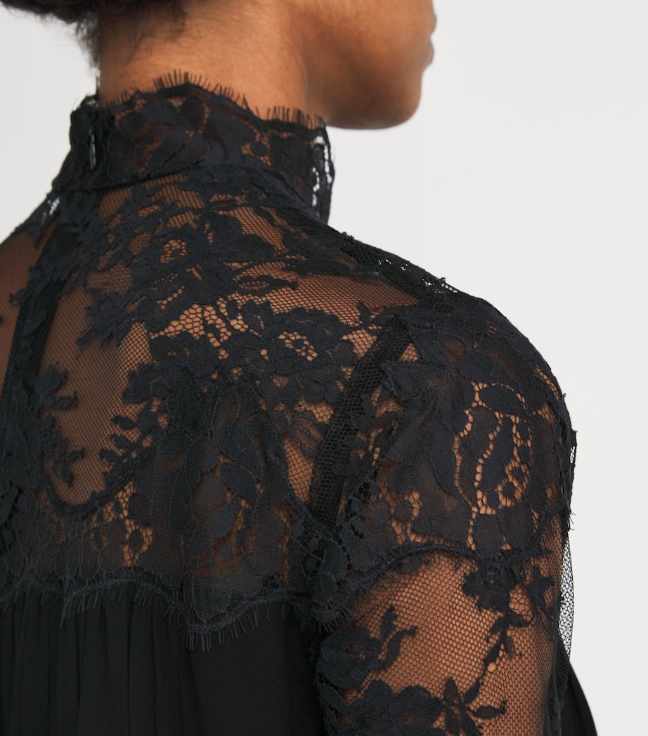 Lace-Trim Hypnotic Blouse BLACK Image 6