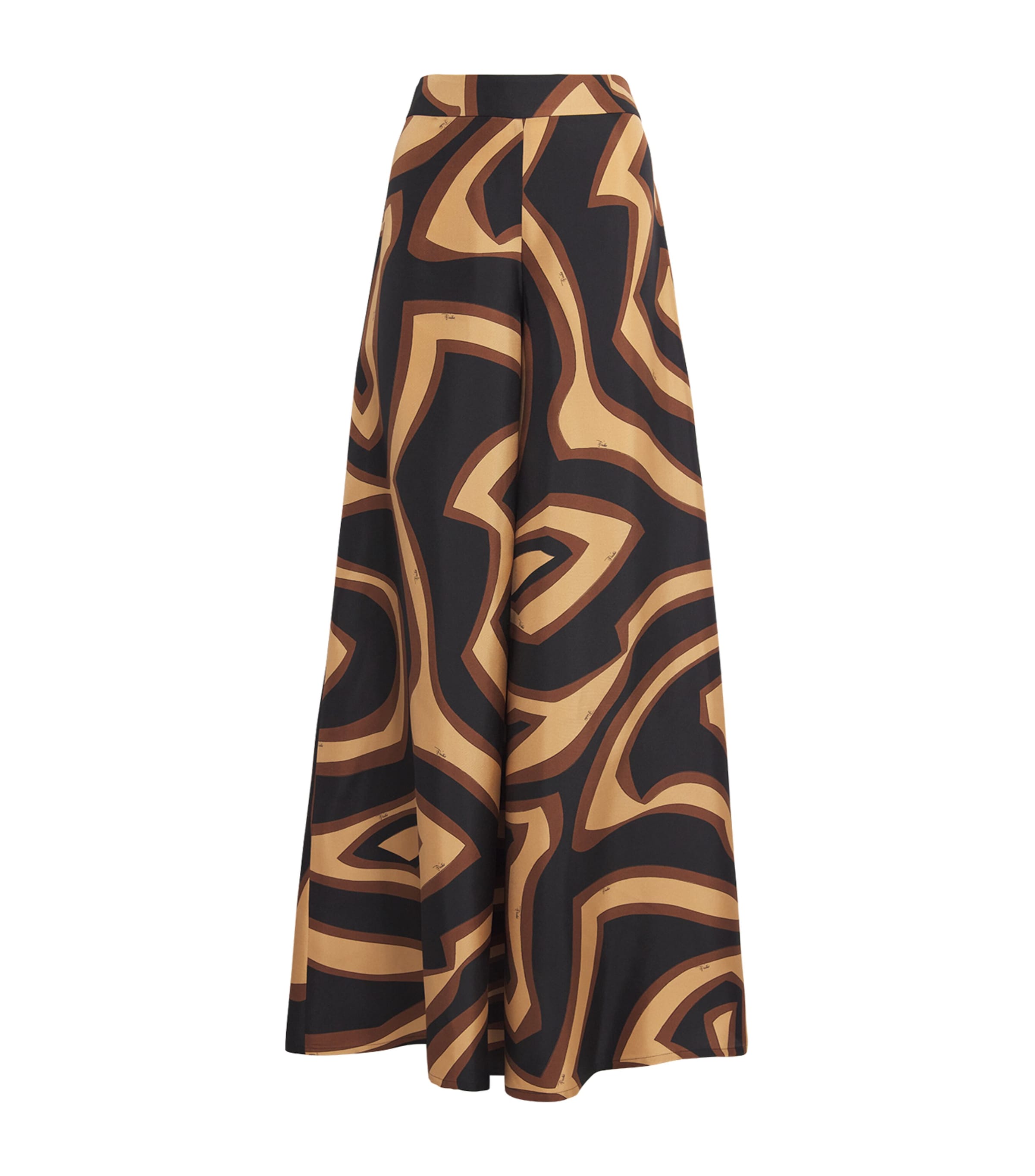 Silk Labirinto Print Trousers 049/BLACK GOLD Image 1