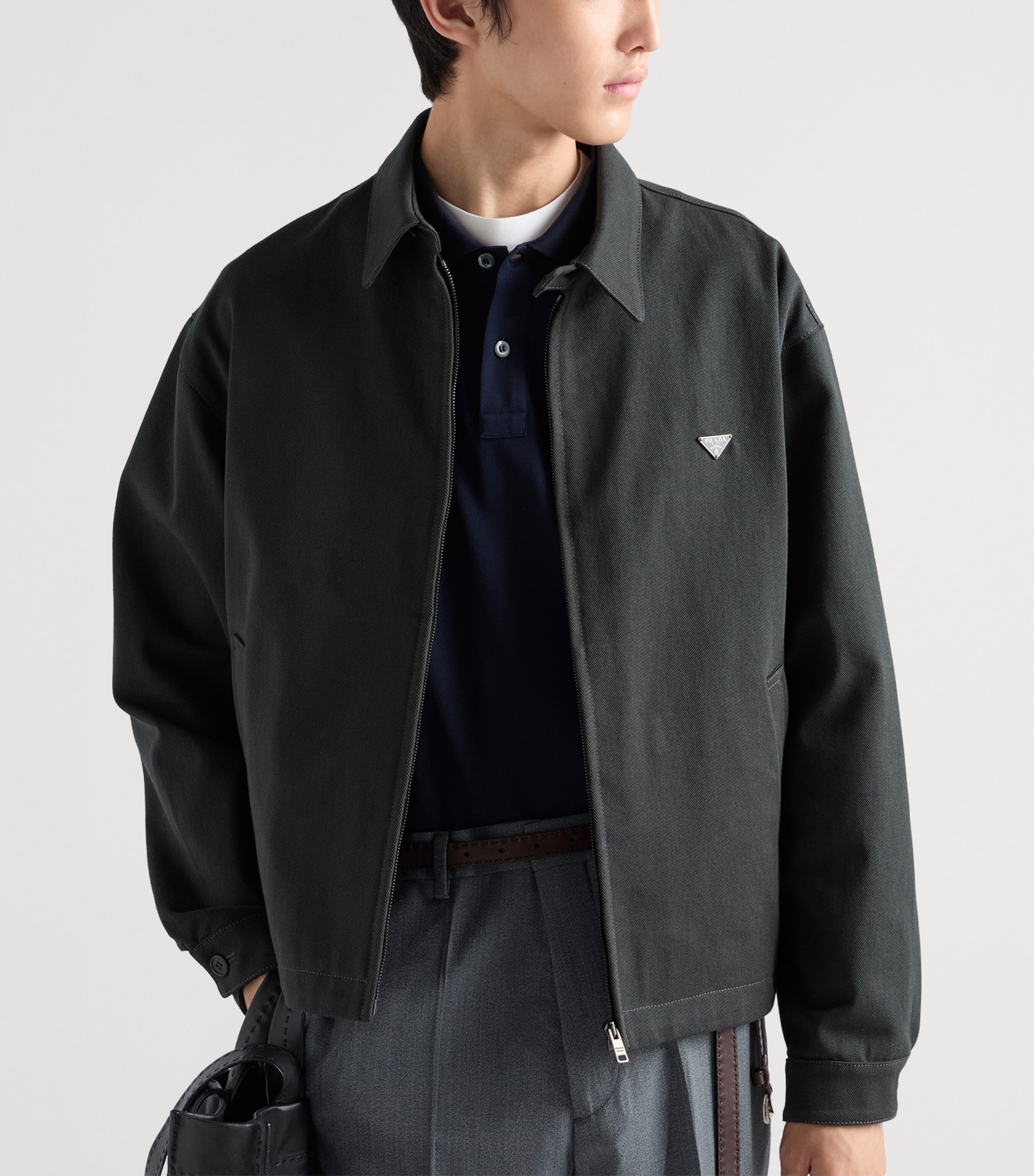 Prada Denim Blouson Jacket Green Image 4