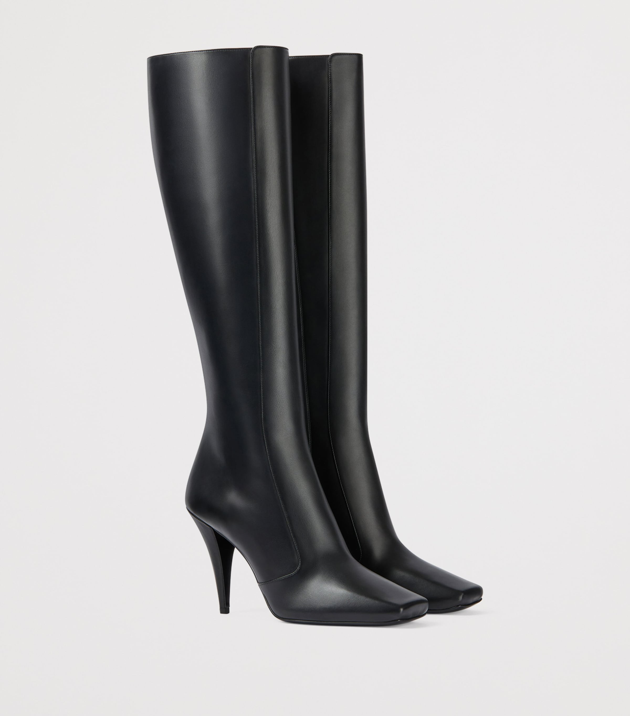 Leather Knee-High Boots 95 BLACK Image 3