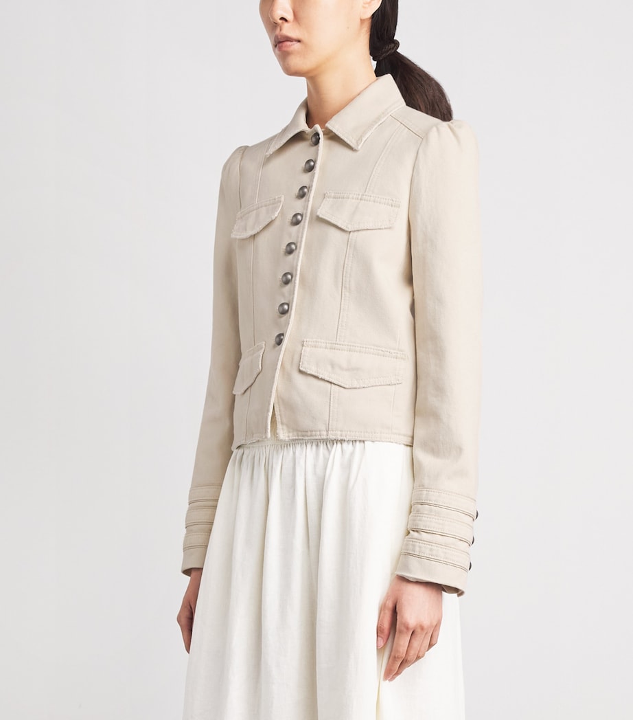 ME+EM Womens Organic Cotton Twill Military Jacket Ecru Image 4