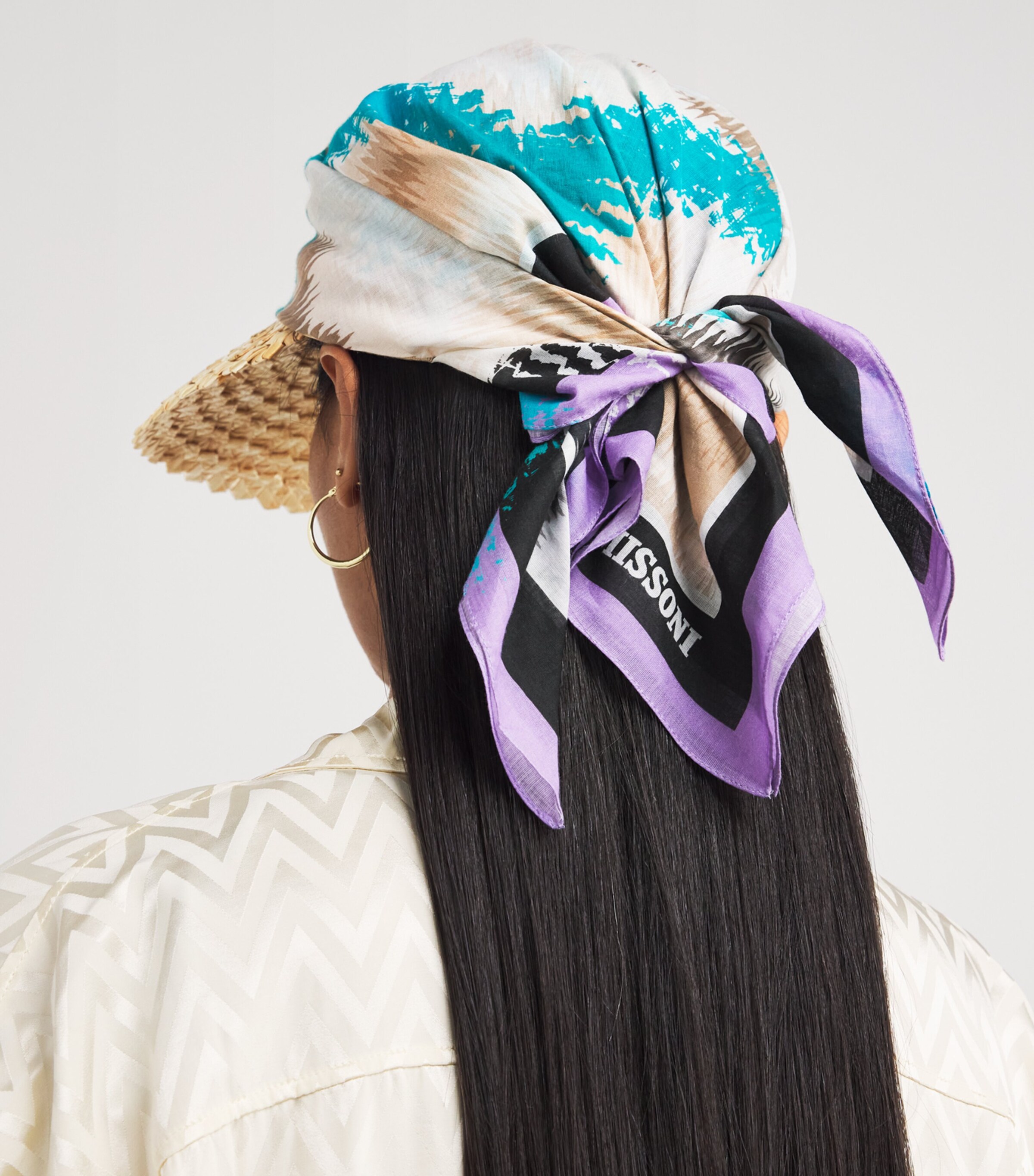 Missoni Raffia-Fabric Sun Visor Hat Image 2
