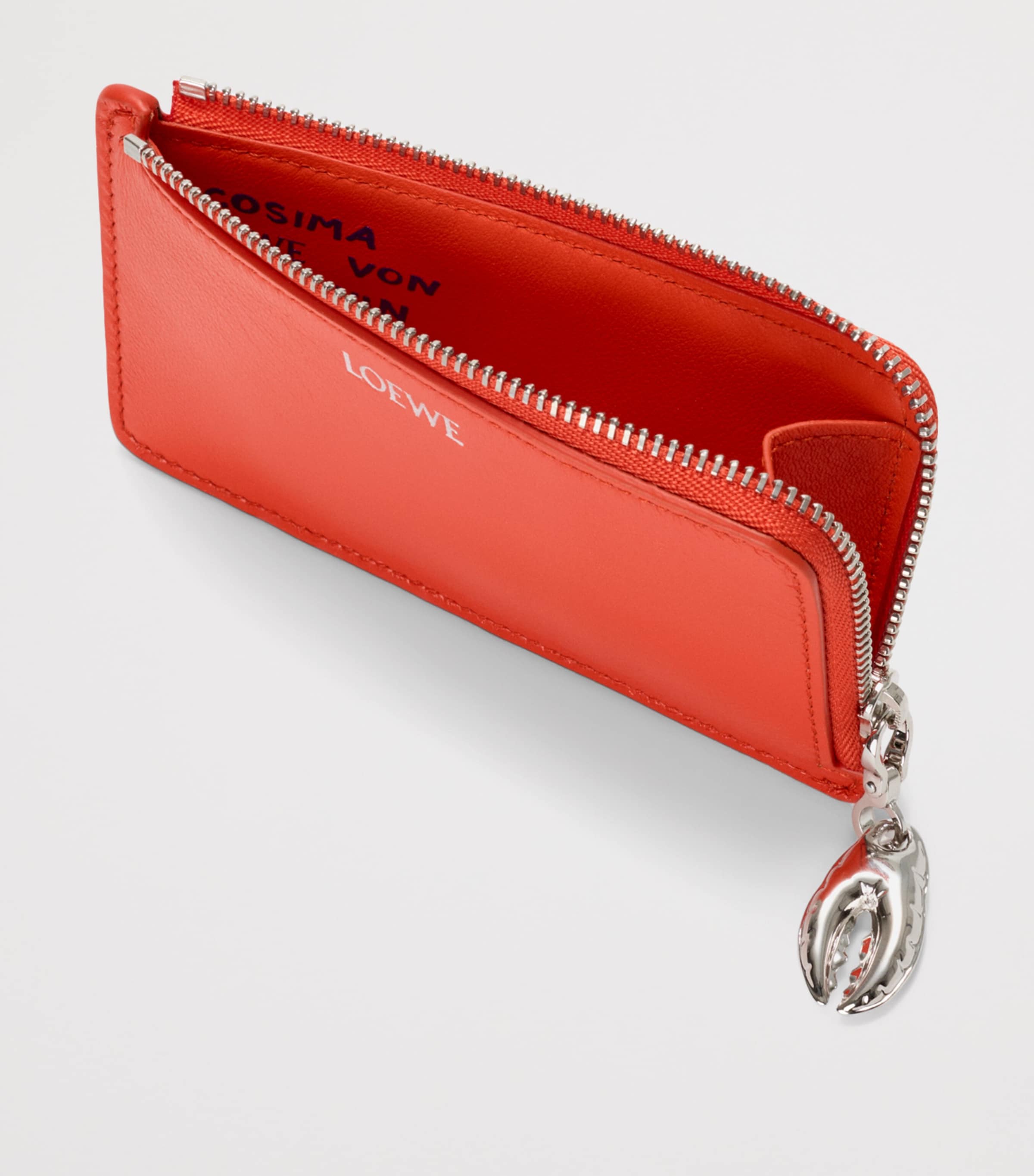 LOEWE x Cosima Von Bonin Lambskin Claw Card Holder Vivid Orange Image 3