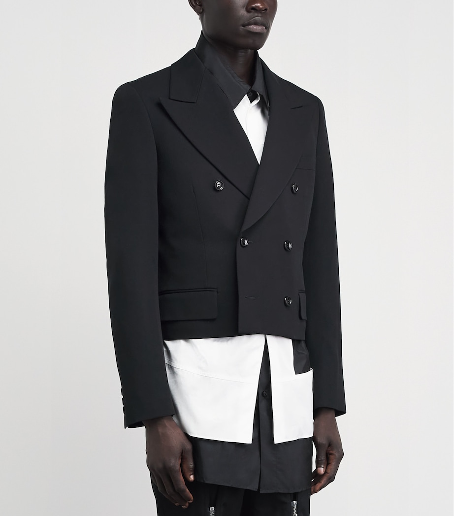 Comme Des Garçons Homme Plus Mens Wool Double-Breasted Blazer Black Image 4