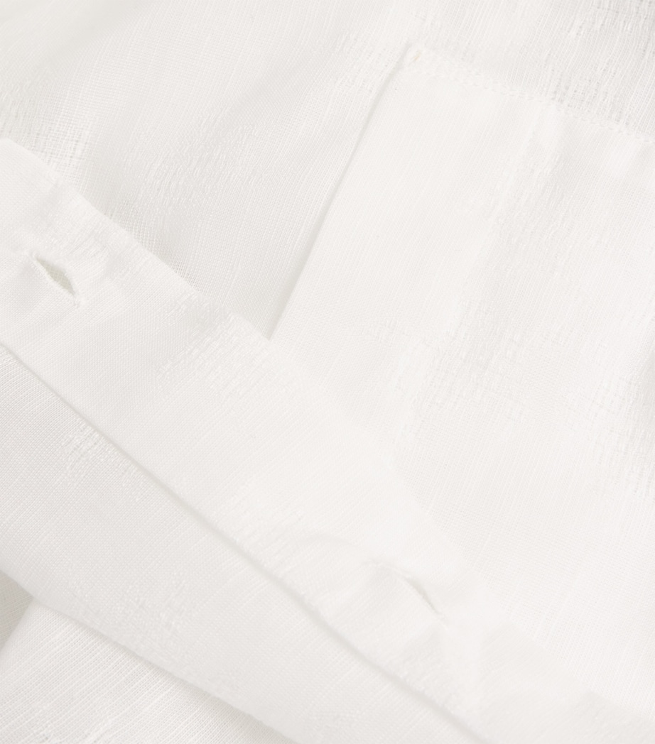 Cotton-Linen Embroidered Caroubis Shirt 010-WHITE Image 4